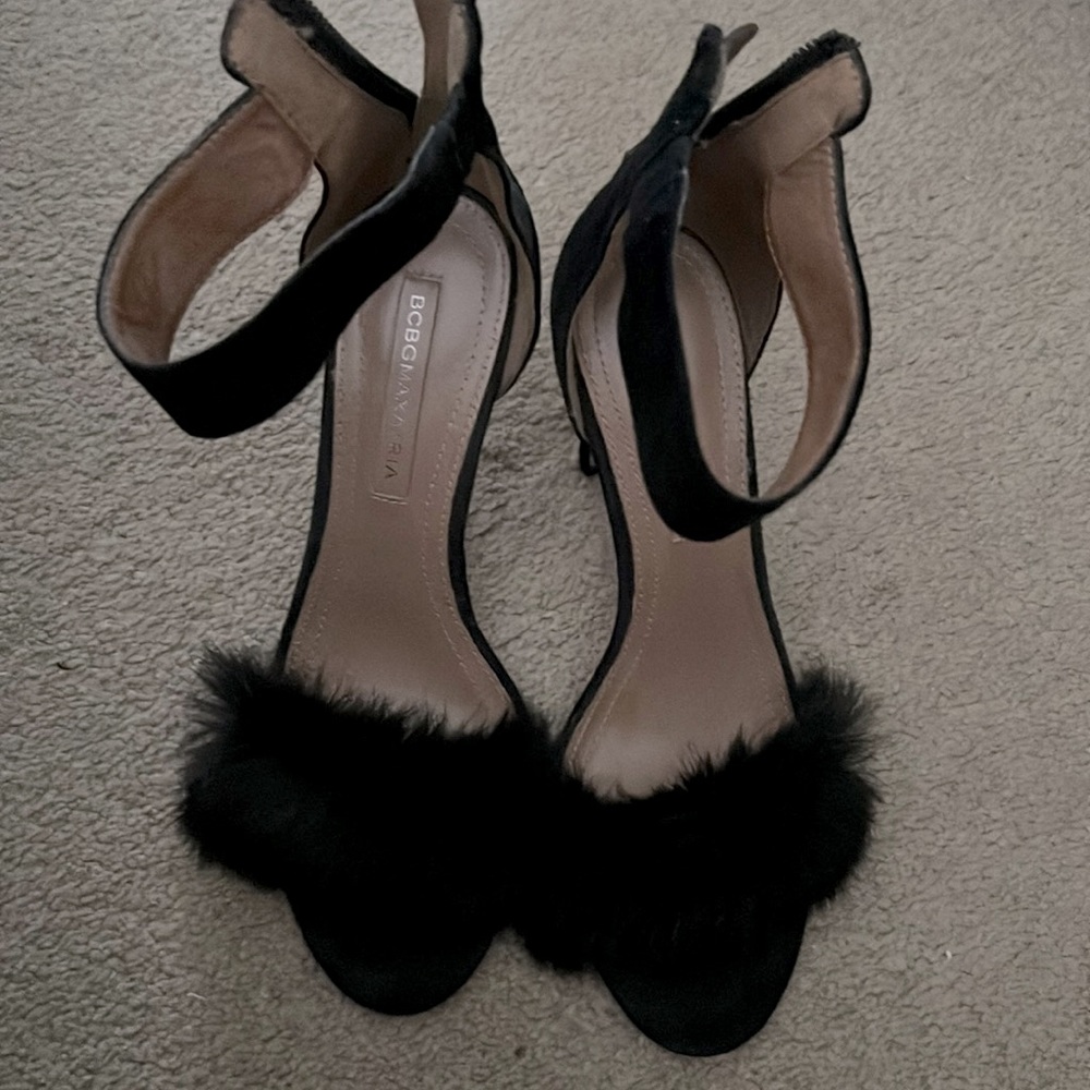 BCBG black sandals worn once 7.5